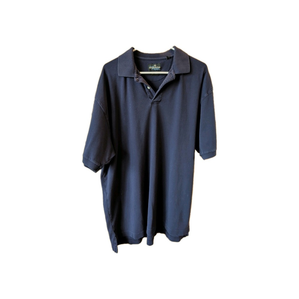 Evergreen Interlock Polo Mens Shirt Size XXL Solid Blue 100% Cotton Short Sleeve